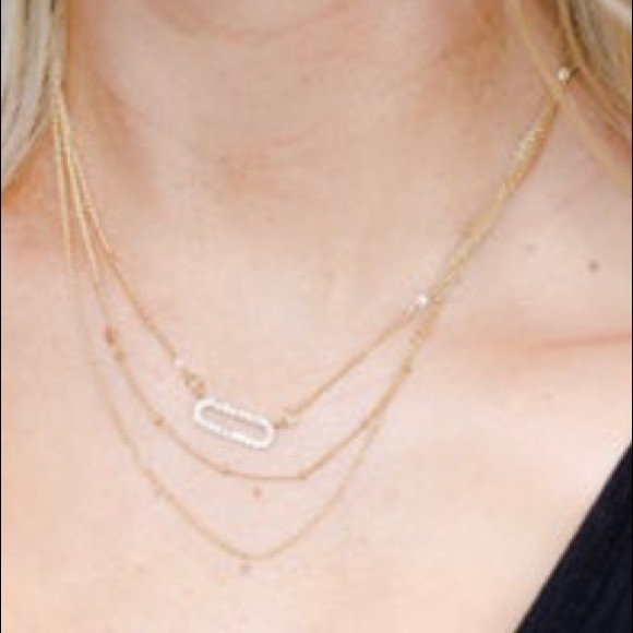 ✨🌞MULTILAYERED HALO BAR DAINTY NECKLACE ✨🌞BRAND NEW IN BAG !! - Picture 2 of 2